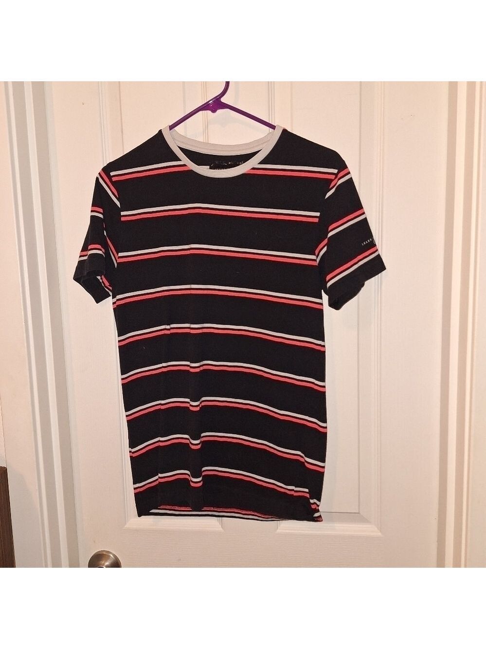 Denim Flower Stripe T-Shirt Size Small